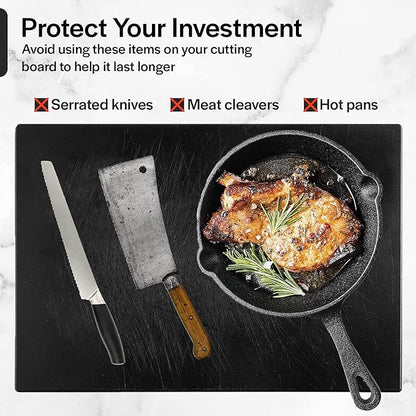 Thirteen Chefs Extra Large 24 x 18 Black Cutting Board - Image 7