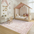 Rugxara 5x7 Washable Area Rug for Living Room & Bedroom, Large Light Pink Rugs by Rugxara