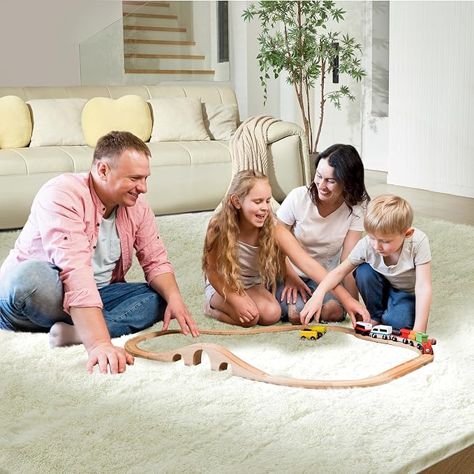 Ultra Soft Rug for Living Room, 9X12 Fluffy Shag Area Rug for Bedroom, Modern - Image 3
