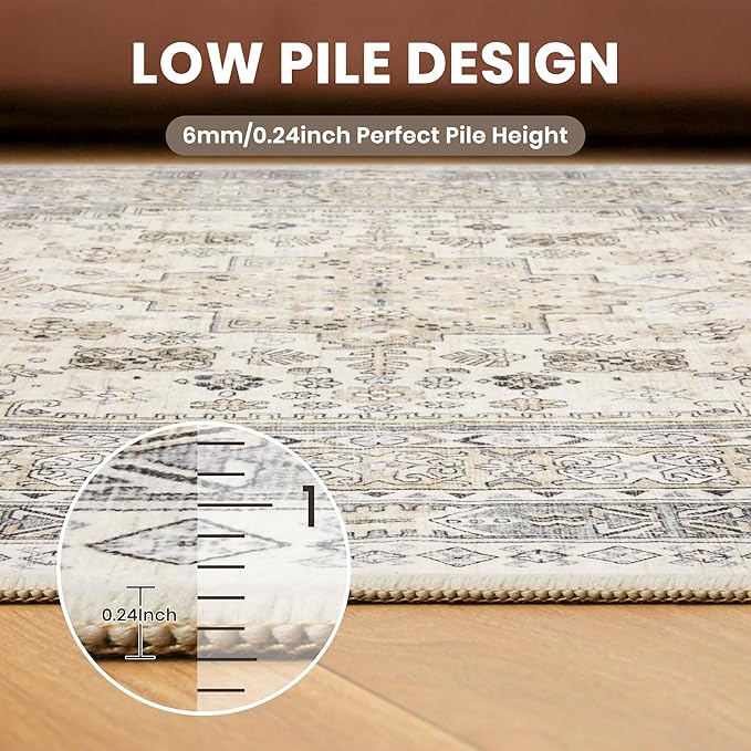 zesthome 9ft Round Rugs for Living Room, Non-Slip Washable Round Area Rugs - Image 7