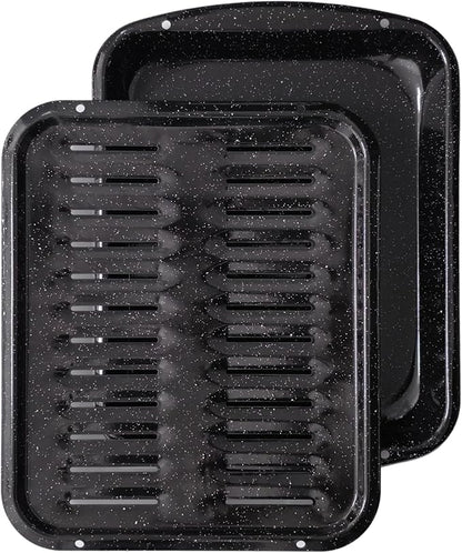 Broiler Pan for Oven Nonstick 16.75” x 13” Porcelain Nonstick Coated by Unknown