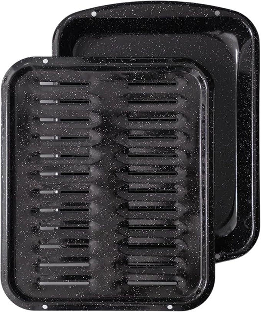 Broiler Pan for Oven Nonstick 16.75” x 13” Porcelain Nonstick Coated by Unknown