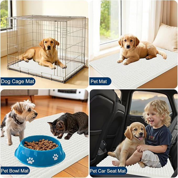 OLANLY Dog Door Mat for Muddy Paws 59x35, Ultra Absorbent Chenille Mud Doormat - Image 7