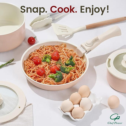 Chef Power Ceramic Nonstick Pots and Pans Set 19 Piece - Image 7
