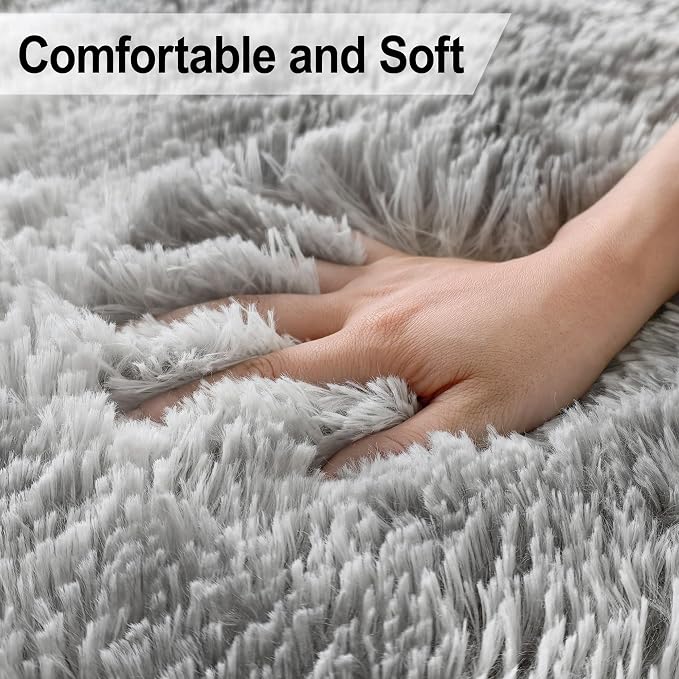 2x6 Grey Runner Rug for Bedroom, Soft Fluffy Runner Area Rug for Living Room - Image 5