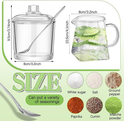 Leinuosen 2 Pcs Glass Pitcher Elegant Shaped Glass Tea Pitcher Coffee Milk - Image 2