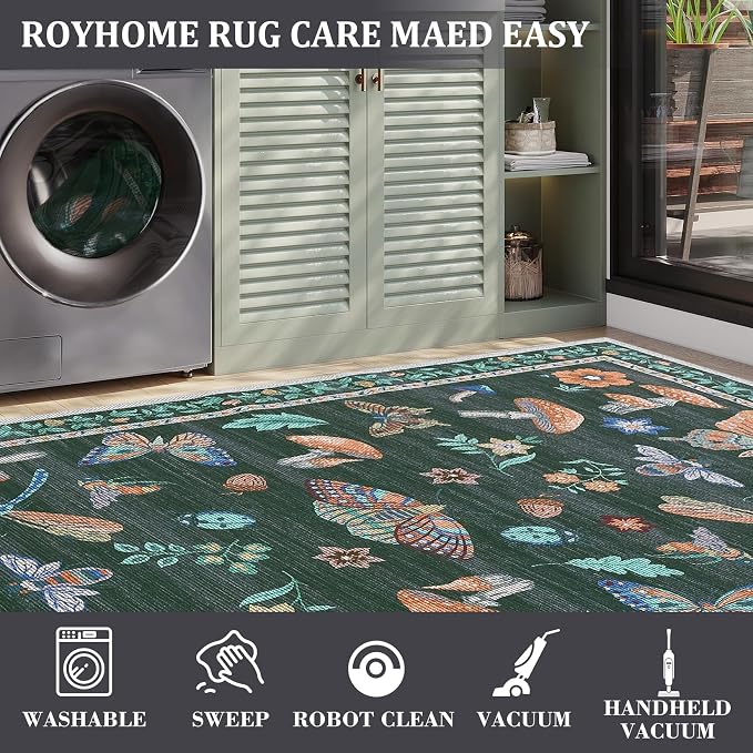 ROYHOME Mushroom Insect Rug 2x6 Runners - Image 7