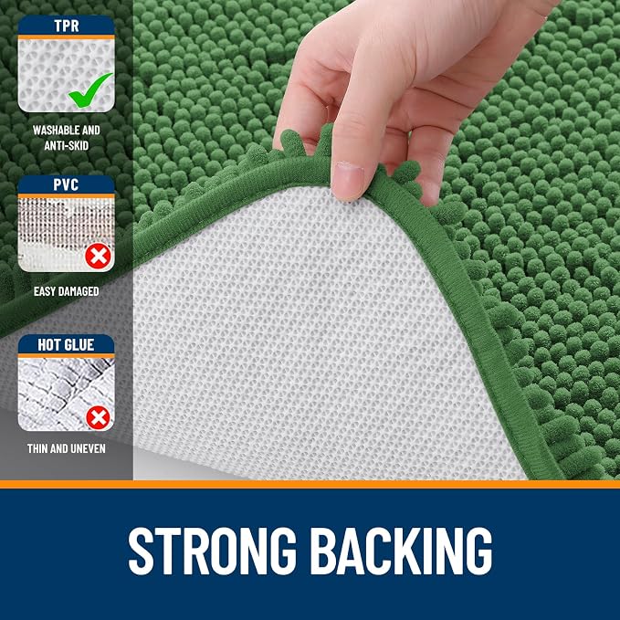 OLANLY Large Bathroom Rugs 44x32, Extra Soft Absorbent Chenille Bath Rugs - Image 6
