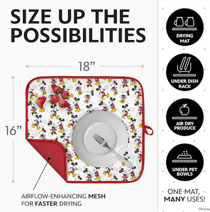 Disney Dish Drying Mats for Kitchen Counter – 16" x 18" Absorbent Kitchen - Image 3