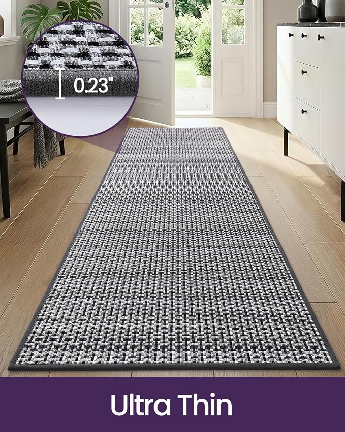 DEXI Hallway Runner Rug 2'4"x8', Non Slip Rubber Backed Runners Carpet - Image 3