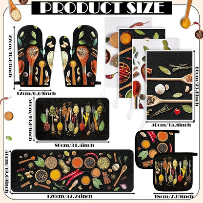 Fourluoo 10 Pcs Farmhouse Kitchen Decor and Accessories Set 4 Kitchen Towels 2 - Image 3