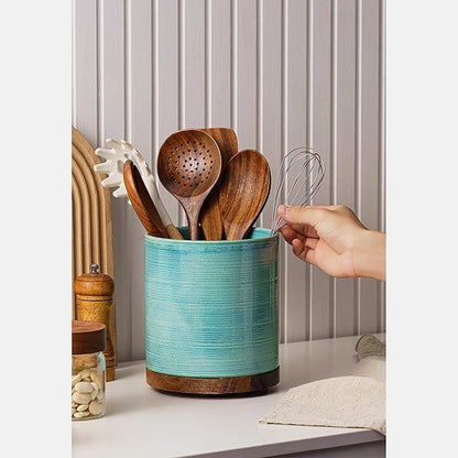 Utensil Holder, 360° Rotating Extra Large Ceramic Kitchen Utensil Holder - Image 7