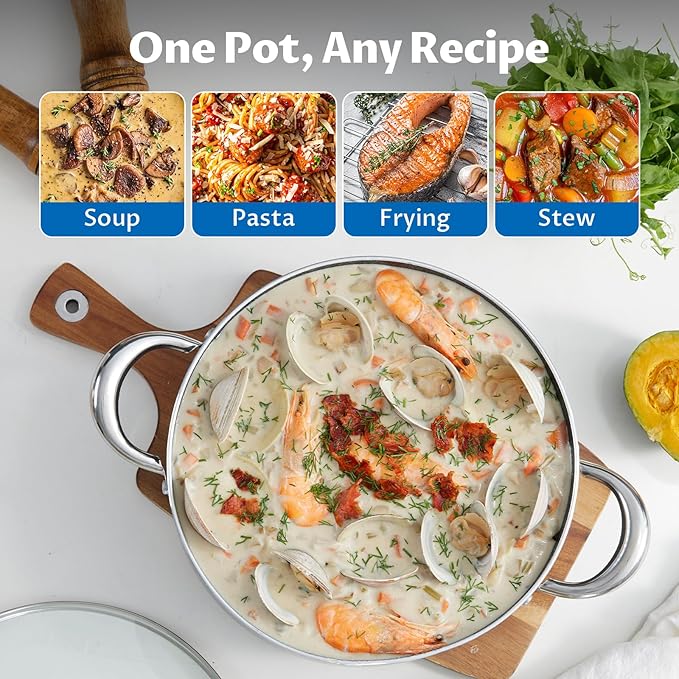 BEZIA Large 12 Quart Nonstick Stock Pot - Image 3