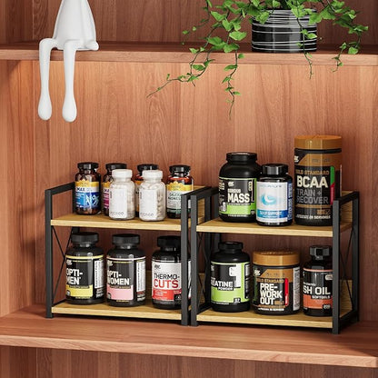Giikin Countertop Shelf Organizer, 2 Tier Kitchen Spice Rack Organizer - Image 3
