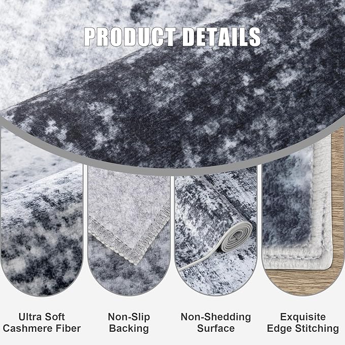 6x9 Area Rug Living Room Rug: Washable Modern Abstract Soft Thin Rug Indoor - Image 7