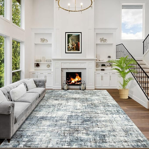 9x12 Area Rugs Washable Rug: Modern Abstract Living Room Rug Soft Anti-Skid by GENTDRIZZ