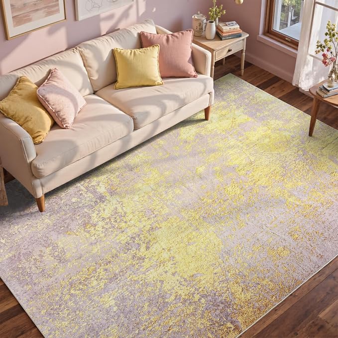 6x9 Ft Area Rugs for Living Room, Soft Non-Slip Washable Rugs Modern Abstract by Cuzwlovita