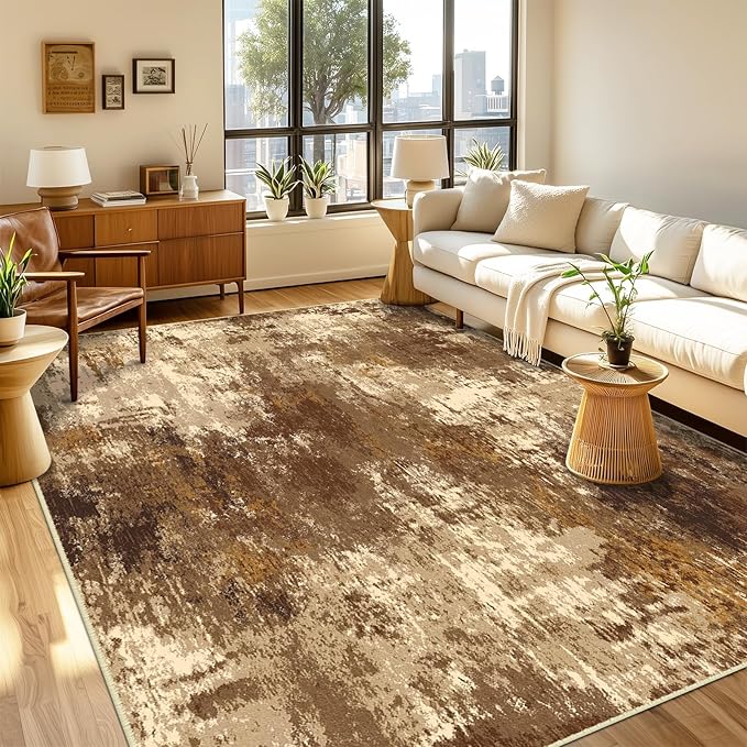 RELEANY Washable Area Rugs 3'x5' Non-Slip Modern Abstract Soft - Image 8