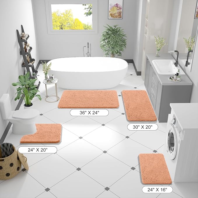 OLANLY Bathroom Runner Rugs 70x24, Extra Soft Absorbent Chenille Bath Rugs - Image 2