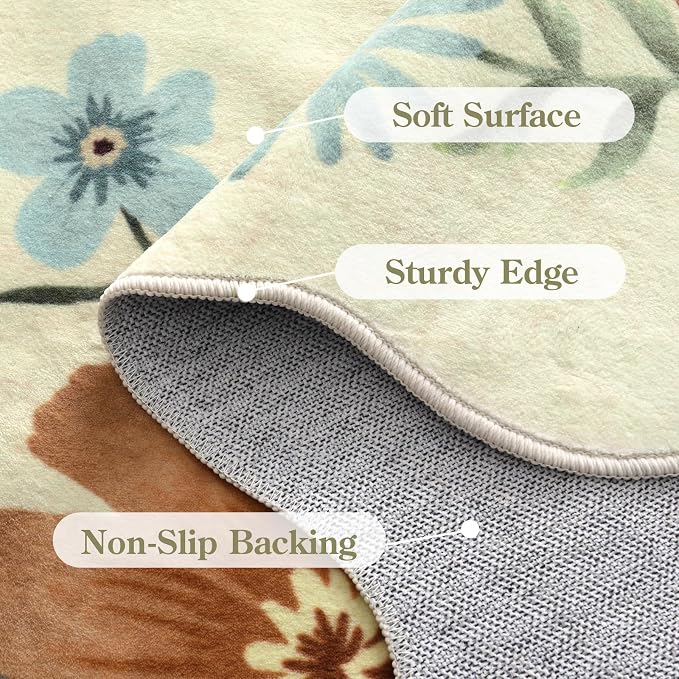 Lahome Floral 9x12 Area Rugs for Living Room Bedroom, Soft Washable Rugs 9x12 - Image 7