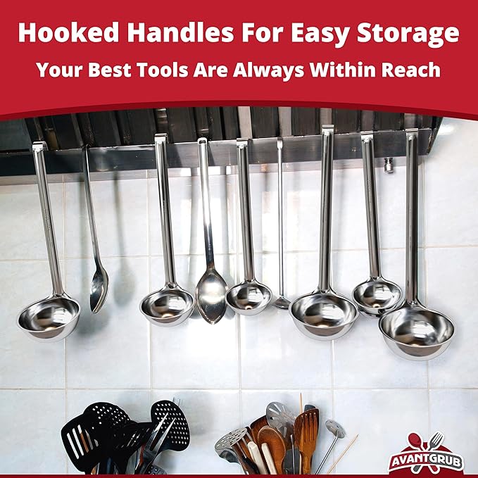 Super Sturdy, Ergonomic 1 Oz. Soup Ladle 1 Pk. Stainless Steel Ladles - Image 7
