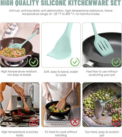 Kitchen Utensils Set-12 Pieces Silicone Cooking Utensils Set 392°F Heat - Image 3