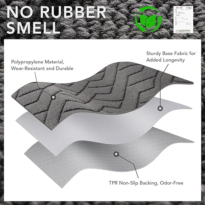 hicorfe Dirt Trapper Indoor Doormat, Non Slip Backing Washable Door Mats - Image 8