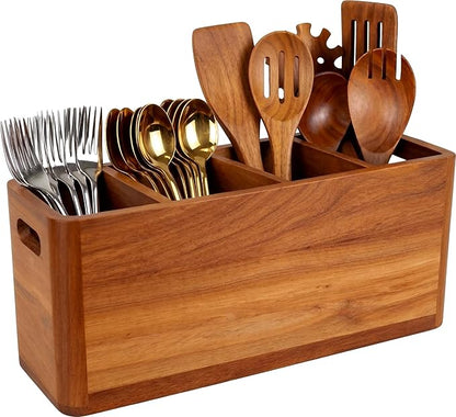 Wooden Kitchen Utensil Holder for Countertop by YourSpaceYourWay-Rasydyn