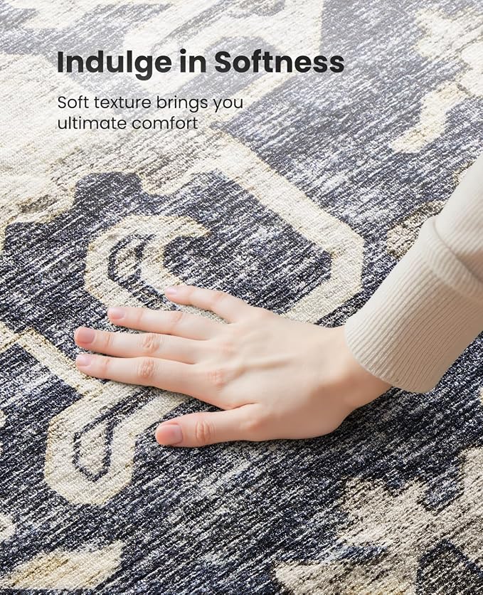 AMADA HOMEFURNISHING 2'6"x10' Washable Area Rug, Low-Profile Entryway Rug - Image 6