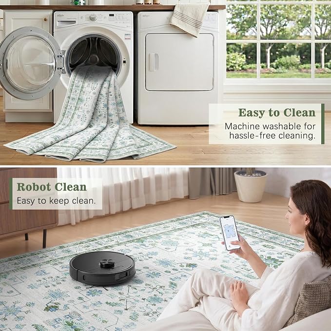 DCX Green 5x7 Rug, Kid & Pet Friendly - Image 8