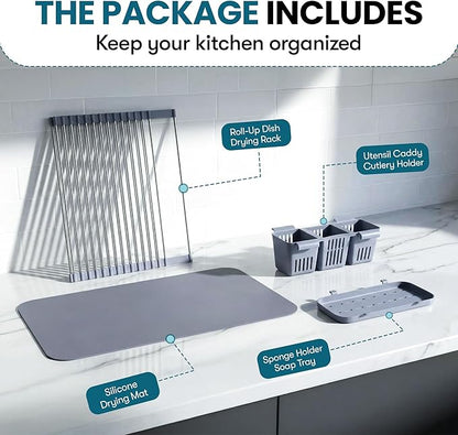 Havenity™ Expandable Roll Up Dish Drying Rack - Image 9