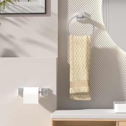 FORIOUS Toilet Paper Holder and Hand Towel Ring Set, SUS 304 Stainless Steel - Image 2