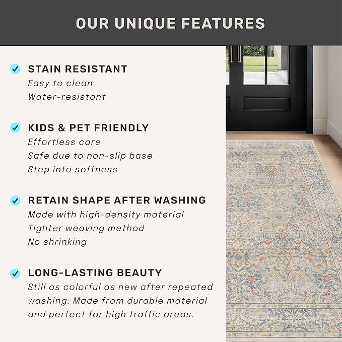 Washable 3x20 Wide Hallway Runner Rug - Image 7