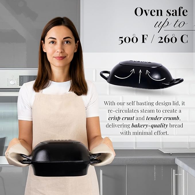 nuovva Dutch Oven For Sourdough Bread Baking – Enamelled Cast Iron Bread Loaf - Image 3