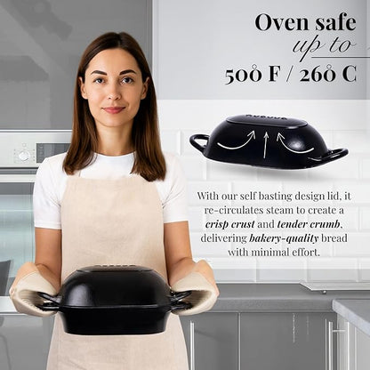 nuovva Dutch Oven For Sourdough Bread Baking – Enamelled Cast Iron Bread Loaf - Image 3