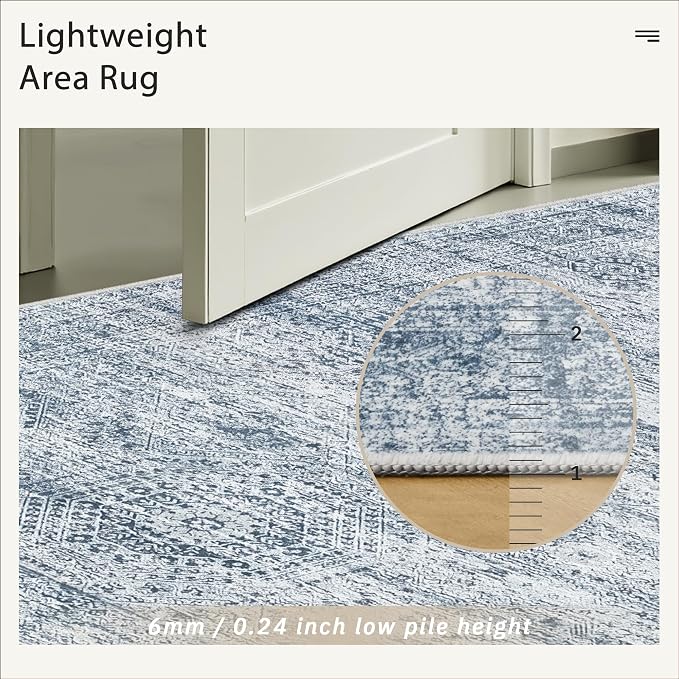 Soalmost 6x9 Area Rug for Living Room Washable 6x9 Non-Slip Modern Rugs for - Image 6