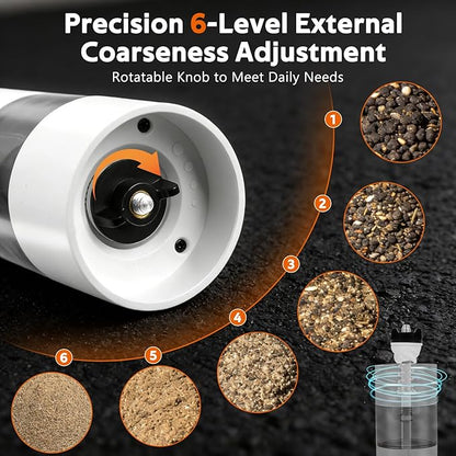 Rechargeable Electric Salt and Pepper Grinder Set, Automatic Pepper Mill - Image 3