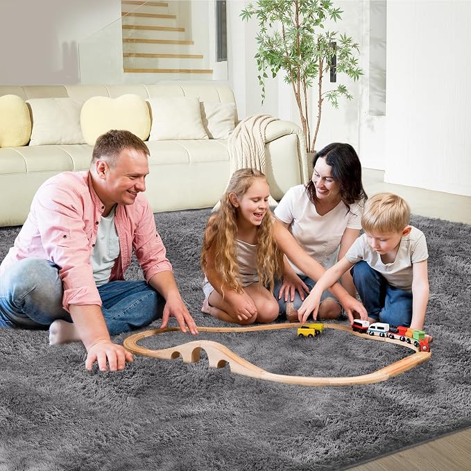 Ultra Soft Rug for Living Room, 6X9 Fluffy Shag Area Rug for Bedroom, Modern - Image 3