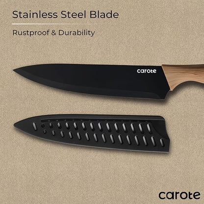 CAROTE 12PCS Knife Set, Stainless Steel Kitchen Knife Set - Image 4