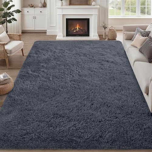 8x10 Area Rugs for Living Room Bedroom: Ultra Soft Fluffy Shag Rug Upgrade by Luxturiy