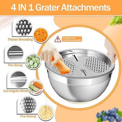 Nicdiet Mixing Bowls with Airtight Lids, Stainless Steel Mixing Bowl Set with 3 - Image 5