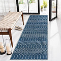 Lahome Moroccan Blue Runner Rug 2x6 Rug Non-Slip Stain Resistant Kitchen Rug by Lahome