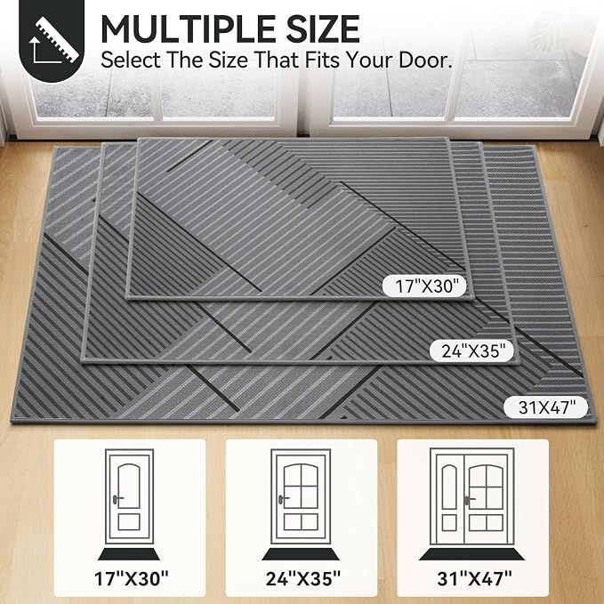 Front Door Mat 24''x35'', Non Slip Absorbent Dirt Resist Washable Low-Profile - Image 8