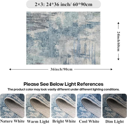Abstract Bath Mat 2x3 Rug Washable Non-Slip Small Rugs - Image 2