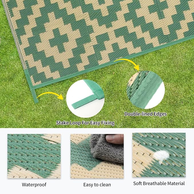 Outdoor Rugs Patio Camping Waterproof - Image 5