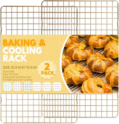 2 PCS Cooling Racks for Cooking and Baking, 14.8x10 Inches Stainless Steel by Unknown