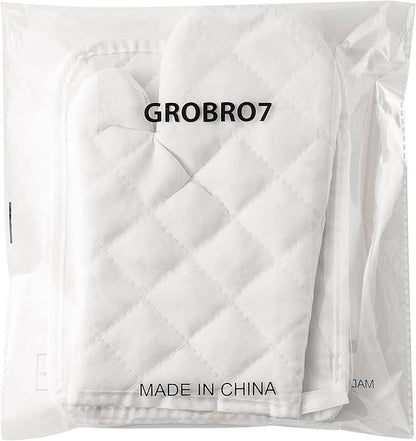 GROBRO7 6Pcs Cotton Oven Mitts and Pot Holders Set Heat Resistant Hot Pads - Image 7