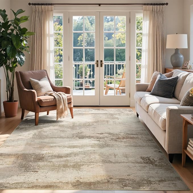 5x7 Ft Abstract Area Rugs for Living Room, Soft Non-Slip Modern Washable Rugs - Image 2