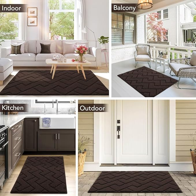 hicorfe Indoor Doormat, Welcome Door mat, Non Slip Door Mats 20"x32" Absorbent - Image 8