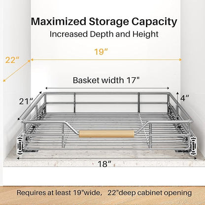 Pull out Cabinet Organizer, Heavy Duty Smooth Sliding Under Cabinet Shelves - Image 3